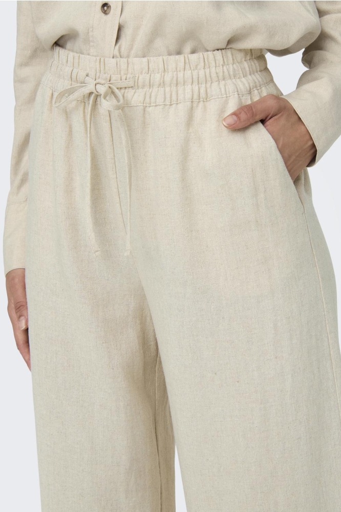 JDYSAY HW LINEN WIDE PANT WVN NOOS 15318361 Oatmeal/Melange